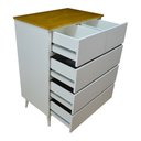 Ver imagem 2 de Cômoda em Madeira MDF e Pinus 5 Gavetas Sem Puxador Pé Palito 100x70x45cm