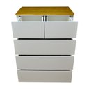 Ver imagem 7 de Cômoda em Madeira MDF e Pinus 5 Gavetas Sem Puxador Pé Palito 100x70x45cm