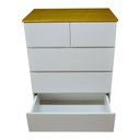 Ver imagem 4 de Cômoda em Madeira MDF e Pinus 5 Gavetas Sem Puxador Pé Palito 100x70x45cm