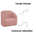 Ver imagem 6 de Poltrona Decorativa Recepção Sala de Estar Lara Veludo Cor:rosa