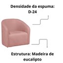 Ver imagem 5 de Poltrona Decorativa Recepção Sala de Estar Lara Veludo Cor:rosa