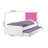 Cama com auxiliar e cabeceira Luara Cambel Branca e Rosa - 4