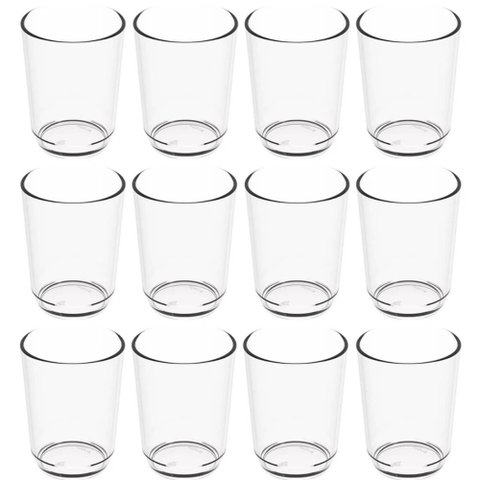 12 Copos de Plástico Transparente 500ml para Restaurante Escola Servir Água Suco