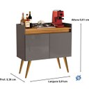 Ver imagem 4 de Aparador Buffet Sala 2 Portas Luxo Prime Onix / Madeirado - JM Casa dos Móveis