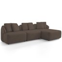 Ver imagem 2 de Sofá 4 Lugares com Chaise Direito Sala Living 288cm Arlo F04 Veludo Marrom - Lyam Decor