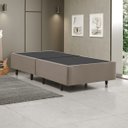 Ver imagem 1 de Base Box Dobrável Solteiro para Colchão 88x188cm Compacto - Bege
