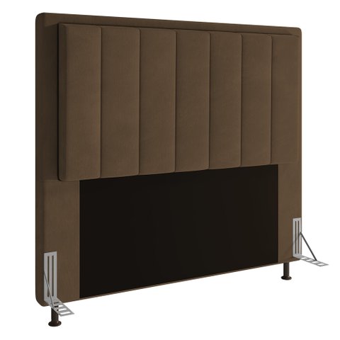Cabeceira Opala Para Cama Box king 195 cm Suede Marrom - D’Rossi