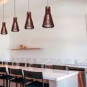 Ver imagem 3 de Kit 2 Luminárias Lustre Pendente Madeira Vazado Aletado Soq E27 13x25cm Cor:café