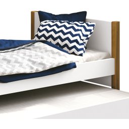 Cama Babá Solteiro com Auxiliar Simba Branco Fosco com Madeira - Reller - 4