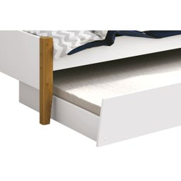 Cama Babá Solteiro com Auxiliar Simba Branco Fosco com Madeira - Reller - 3