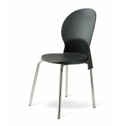 Cadeira Base Cromada Linha Polipropileno Milano Cor:Preto - 1