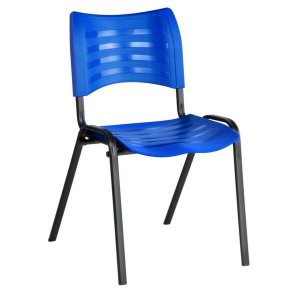 Cadeira Empilhável Iso Linha Polipropileno Iso Cor:Azul