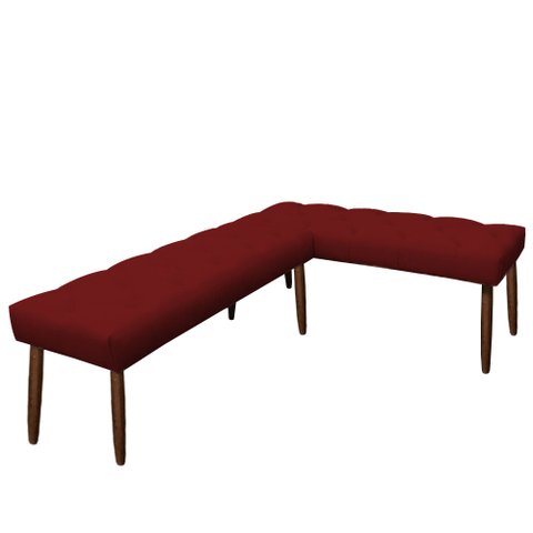 Canto Alemão Suede Vinhoo Assento 1,20x0,75 - Dominic Decor