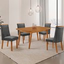 Ver imagem 1 de Mesa de Jantar Copper 120cm Tampo MDF Laminado Canto Copo com 4 Cadeiras Yasmin