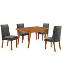 Ver imagem 2 de Mesa de Jantar Copper 120cm Tampo MDF Laminado Canto Copo com 4 Cadeiras Yasmin