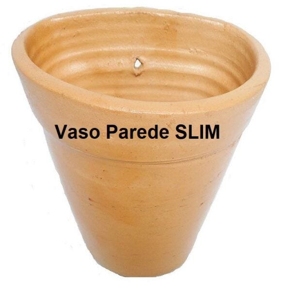 Vaso SLIM Barro Floreira Parede Jardim Vertical 6 unidades VERNIZ - 1
