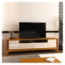 Ver imagem 4 de Rack para Tv até 75" 2 Portas 2 Gaveta Morgan 2.20 Edn:cedro/off White