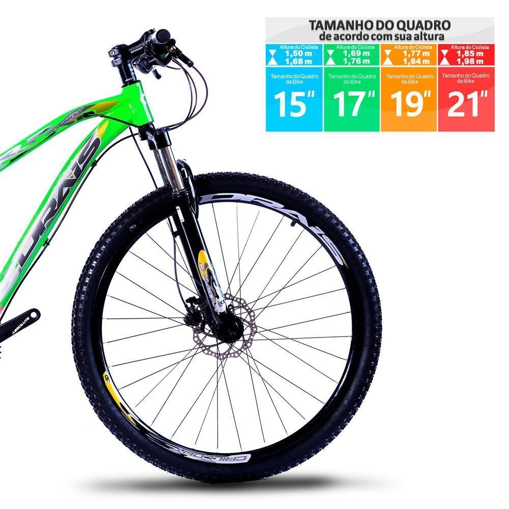 Bicicleta 18V Drais Aro 29 Chillout Freio Hidráulico 15" Verde/Rosa - 325 - 4
