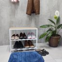 Ver imagem 6 de Kit Cabideiro e Porta Sapatos Entrada Banco Sapateira MDF Vazada Branca