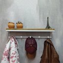 Ver imagem 3 de Kit Cabideiro e Porta Sapatos Entrada Banco Sapateira MDF Vazada Branca