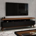 Ver imagem 2 de Rack para Tv até 70 Polegadas Street 3 Gavetas Black/freijo - Panorama Móveis