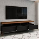 Ver imagem 4 de Rack para Tv até 70 Polegadas Street 3 Gavetas Black/freijo - Panorama Móveis