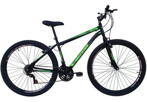 Bicicleta em Aço Carbono Preta Aro 29 18V Marchas Freio V-Brake - xnova - Verde - 1