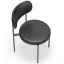Ver mais imagens de Kit 06 Cadeiras Estofadas para Sala de Jantar Louvre L02 Couríssimo Preto - Lyam Decor