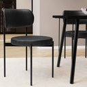 Ver imagem 2 de Kit 06 Cadeiras Estofadas para Sala de Jantar Louvre L02 Couríssimo Preto - Lyam Decor