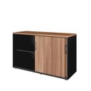 Ver imagem 6 de Armário Organizador 140cm 2 Portas de Correr Escritório F5 Cor:nogal com Preto