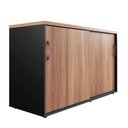 Ver imagem 5 de Armário Organizador 140cm 2 Portas de Correr Escritório F5 Cor:nogal com Preto