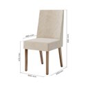 Ver imagem 4 de Conjunto Sala de Jantar Mesa Olivia 160cm Tampo MDF e Vidro Canto Arredondado 6 Cadeiras Maitê