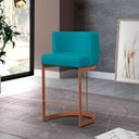 Ver imagem 2 de Banqueta Decorativa Emily Base Metal Bronze:azul Turquesa