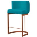 Ver imagem 1 de Banqueta Decorativa Emily Base Metal Bronze:azul Turquesa