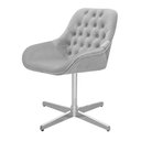 Ver imagem 3 de Cadeira Poltrona Decorativa Giratória Capitonê Alice para Sala de Estar Veludo Azul Marinho