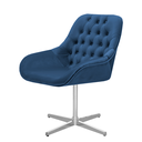 Ver imagem 1 de Cadeira Poltrona Decorativa Giratória Capitonê Alice para Sala de Estar Veludo Azul Marinho