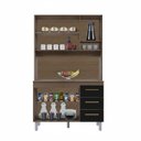 Ver imagem 4 de Kit Cozinha Compacta Vitória 118 cm 4 Portas 3 Gavetas Moblis: Savana Preto