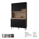 Ver imagem 5 de Kit Cozinha Compacta Vitória 118 cm 4 Portas 3 Gavetas Moblis: Savana Preto