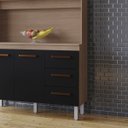 Ver imagem 2 de Kit Cozinha Compacta Vitória 118 cm 4 Portas 3 Gavetas Moblis: Savana Preto