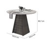Mesa de Jantar Gris com Tampo Redondo Telha Preto Gloss Dj Móveis - 4