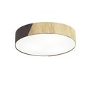 Ver imagem 1 de Plafon Luminária de teto decorativa para casa, MD-3076 nórdicas em tecido e madeira 3 lâmpadas - Pre