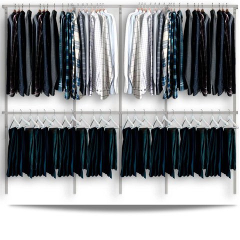 Arara cabideiro aramado trilho parede closet loja suspenso Br 3,10 m
