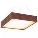 Ver imagem 1 de Lustre Pendente Quadrado 50x50cm em Madeira e Acrílico