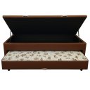 Ver imagem 2 de Bicama Box Baú Solteiro 88x188 com Cama Auxiliar de Molas Ensacadas 3x1 Corino Marrom