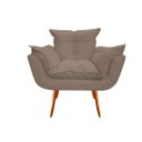 Ver imagem 4 de Kit Namoradeira + Poltrona Decorativa Opala Suede Capuccino Pés Madeira Ms Decor