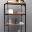 Ver imagem 3 de Kit 2 Estantes Livreiro Multiuso Estilo Industrial 180cm 6 Prateleiras Trento Demolição/Preto - Arte