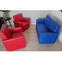 Ver imagem 1 de Kit com 3 Poltronas Coloridas Azul e Vermelha