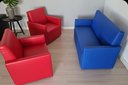 Ver imagem 1 de Kit com 3 Poltronas Coloridas Azul e Vermelha