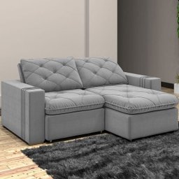 ESTOFADO SINGAPURA 200CM CINZA KONFORT - 1