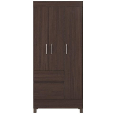 Guarda Roupa Solteiro Wend 3 Portas 2 Gavetas MDP Café Touch Demóbile